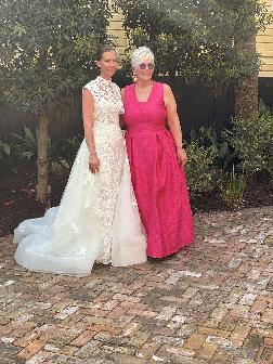 Brianne wearing Verdin Wedding Dress
